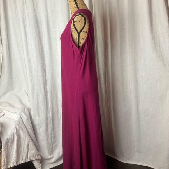 Eileen Fisher Sleeveless Maxi Dress Linen Blend Crepe Lagenlook Raspberry Sz XL - Picture 3 of 7